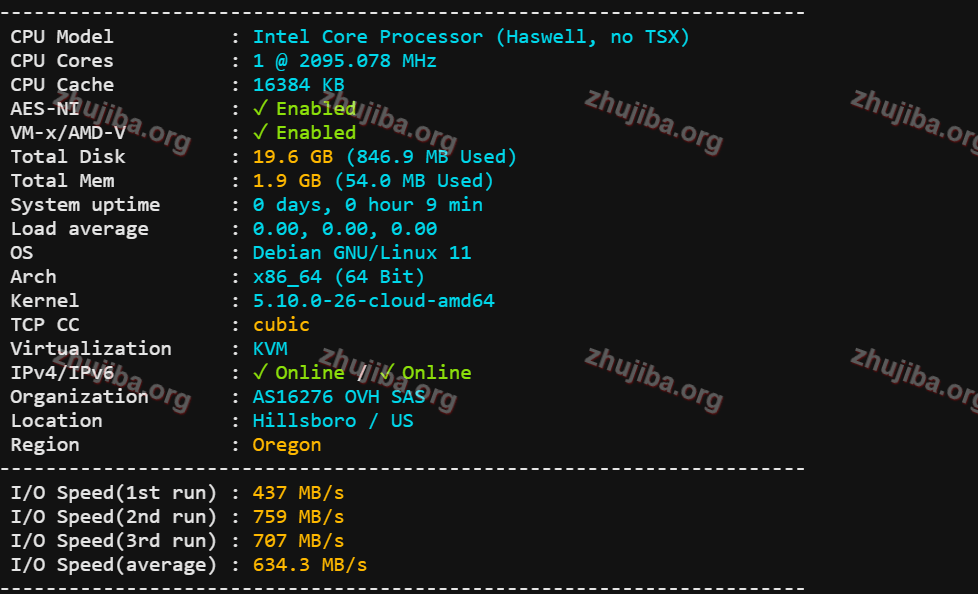 图片[1]-OVH：美国-西部-俄勒冈州1核2G系统盘20G带宽100M不限流量-0.97$美元/月测评-主机吧